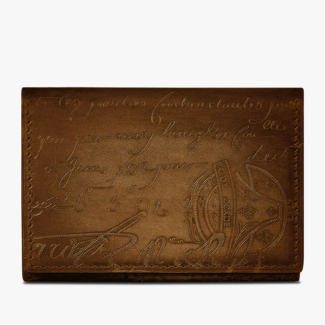 Porte-Cartes Imbuia En Cuir Scritto, CACAO INTENSO, hi-res 1