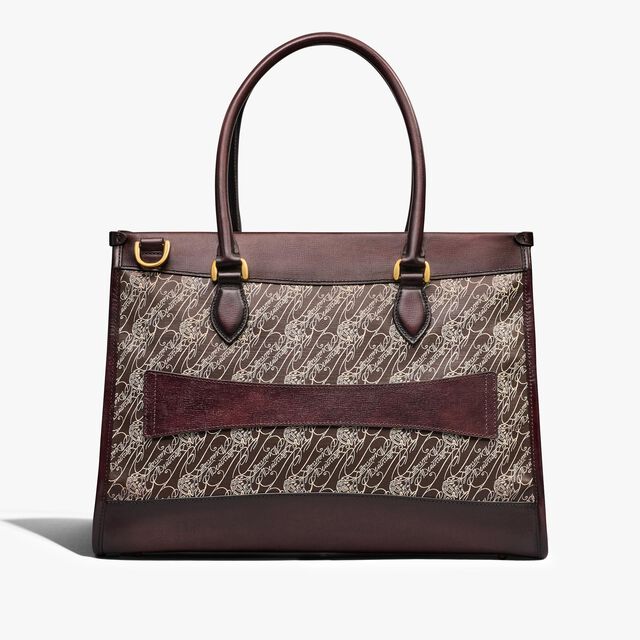 Cabas Toile Marbeuf Tote Bag, DARK BROWN + MADURO, hi-res 3