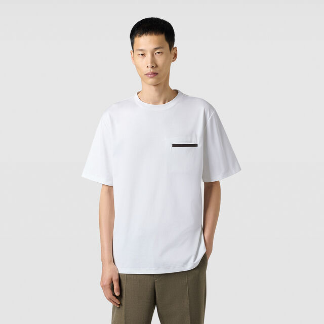 Leather Tab Pocket T-shirt, BLANC OPTIQUE, hi-res 2