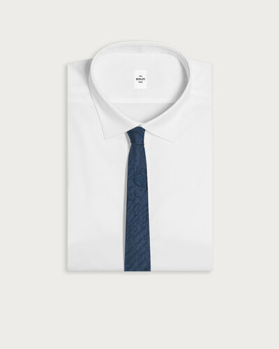Scritto Pattern Tie, Dark Dusty Blue, hi-res