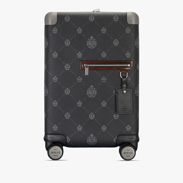 Formula 1005 Canvas and Leather Rolling Suitcase, BLACK + TDM INTENSO, hi-res