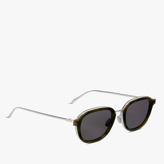 Lunettes De Soleil Equinox En Métal Et Acétate  , KHAKI+SMOKE, hi-res 2