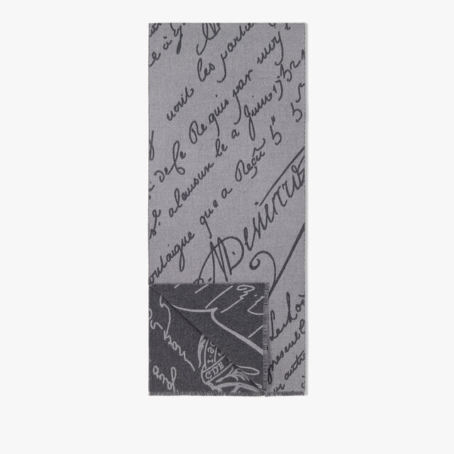 Wool Scritto Scarf, SLATE GREY, hi-res 2