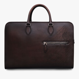 F088 Scritto Leather Briefcase, SOFT BROWN, hi-res