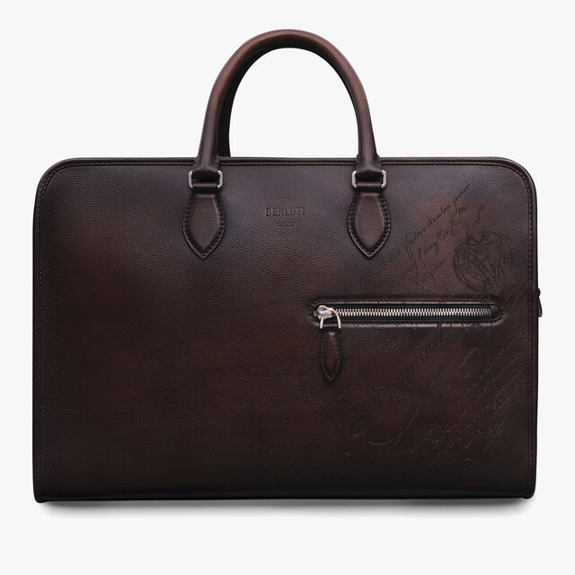 F088 Scritto Leather Briefcase, SOFT BROWN, hi-res 1