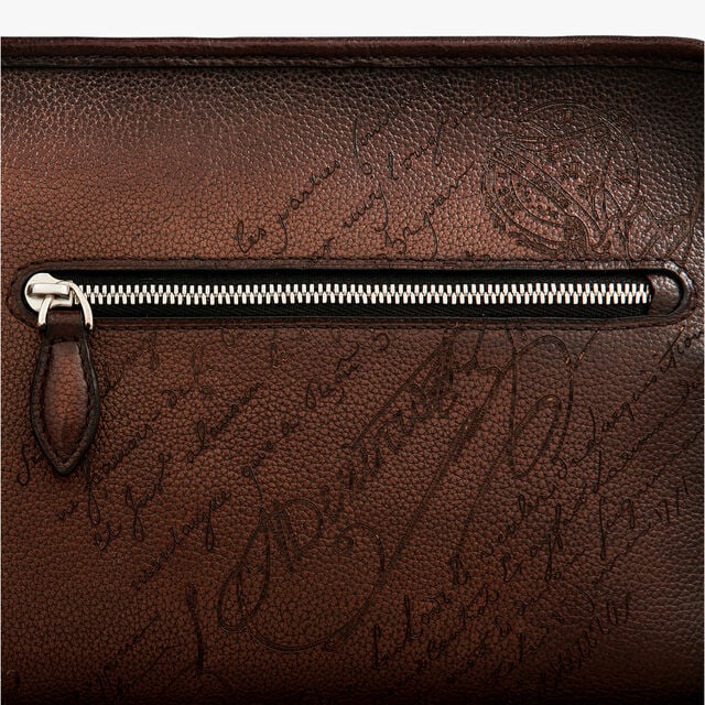 Morning Scritto Leather Toiletry Pouch, SOFT BROWN, hi-res 5
