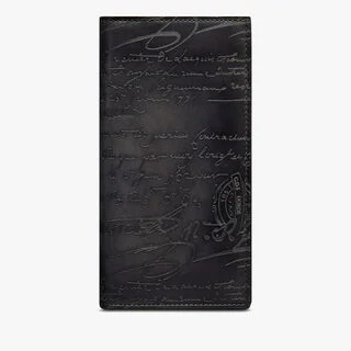 Portefeuille Long Zippé Santal En Cuir Scritto, NERO GRIGIO, hi-res