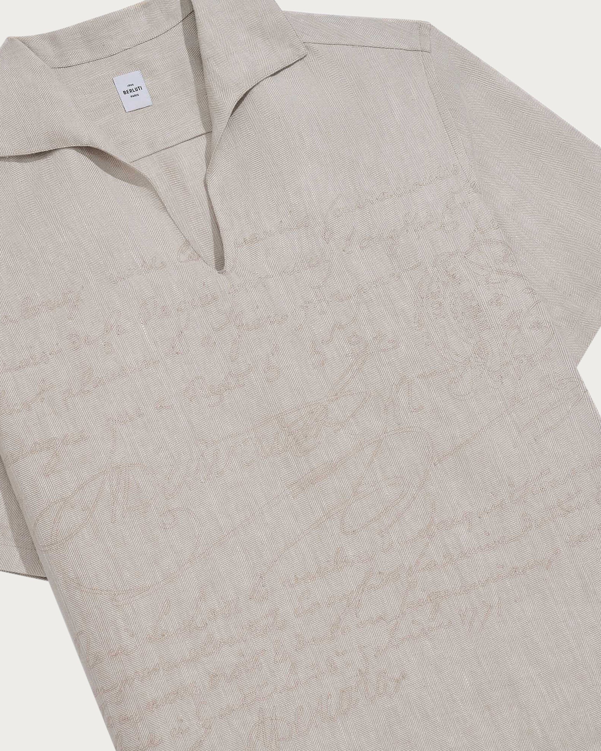Scritto Short Sleeved Vareuse, Shades Of Beige, hi-res