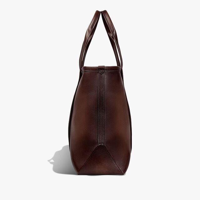 Oversize Tote Leather Tote Bag, SOFT BROWN, hi-res 4