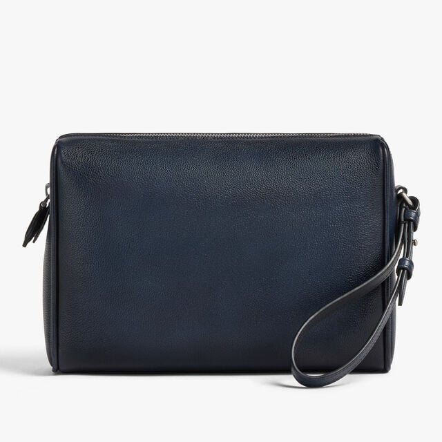 Rosewood Zipped Pouch In Scritto Leather, INDIGO DENIM, hi-res 2