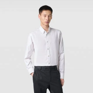 Chemise Alessandro en Coton Oxford Scritto, BLANC OPTIQUE, hi-res