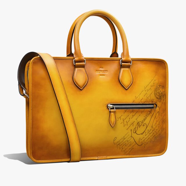 Un Jour Mini Scritto Leather Briefcase, MIMOSA, hi-res 2