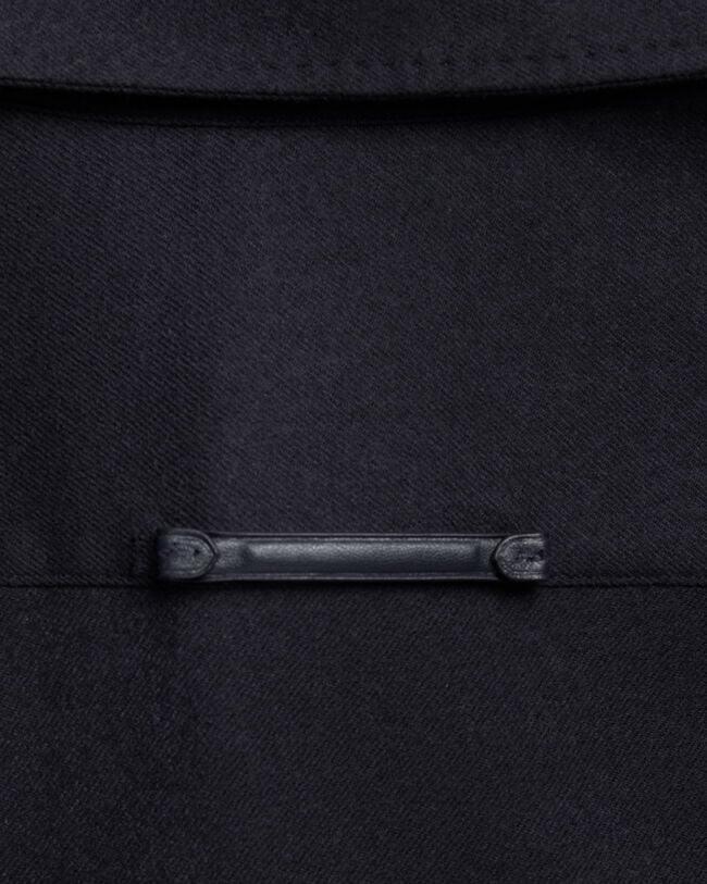 Military Shirt with Leather Detail, Midnight Blue, hi-res