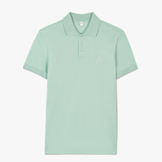 Polo Shirt With Embroidered Crest, ALMOND GREEN, hi-res