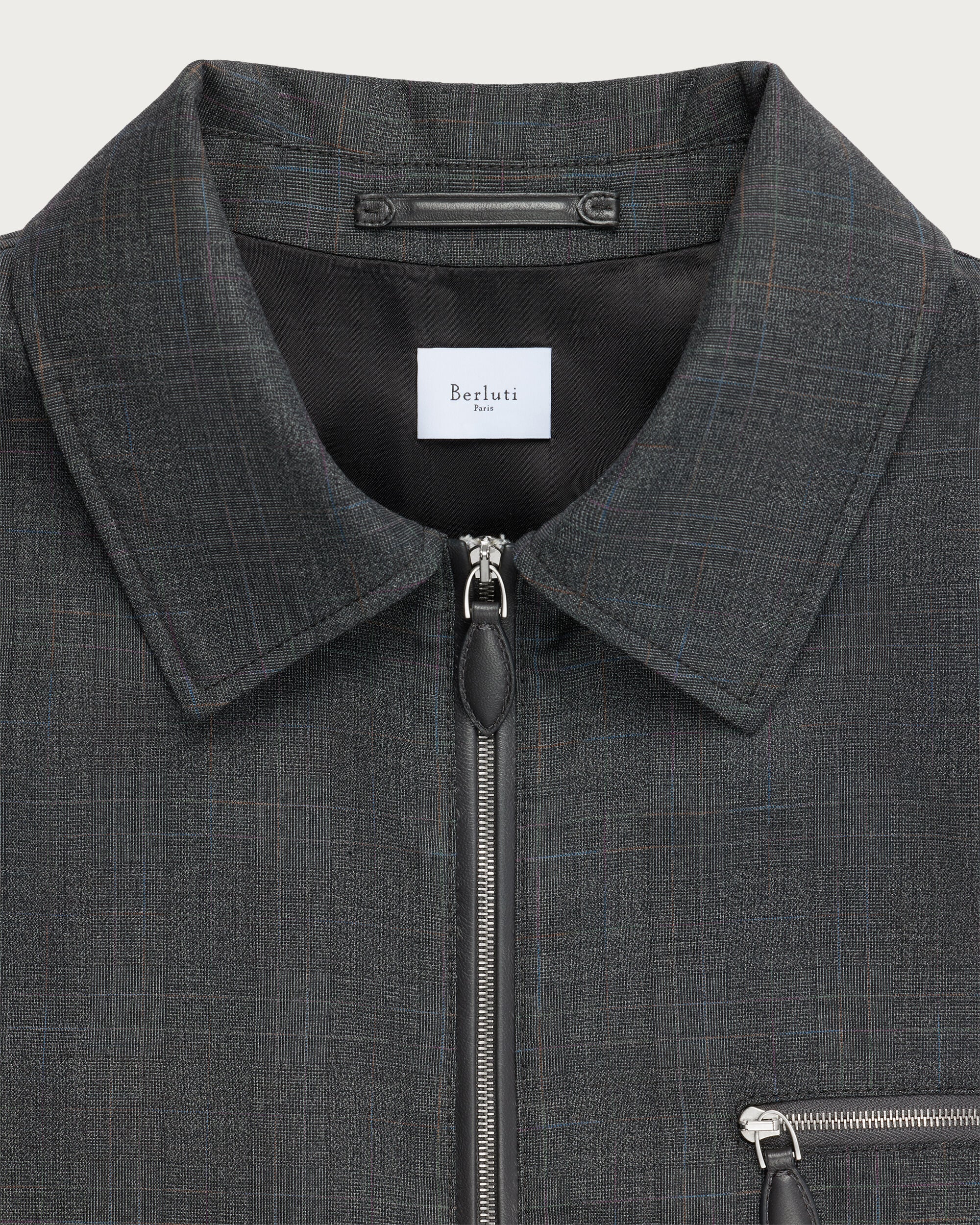 Un Jour Overshirt with Leather Zip-Pullers, Carbon Grey, Image 3