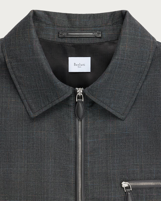 Un Jour Overshirt with Leather Zip-Pullers, Carbon Grey, hi-res