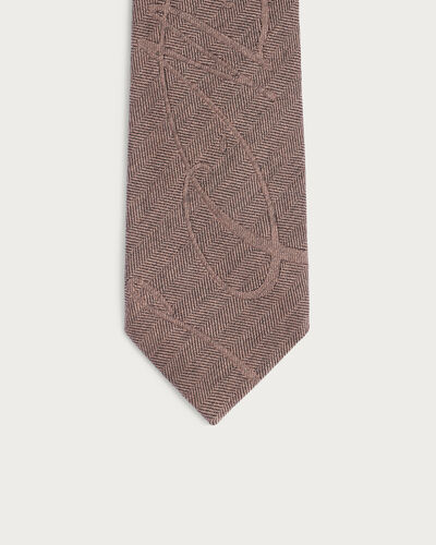 Giant Scritto Pattern Herringbone Tie, Vintage Rose, hi-res