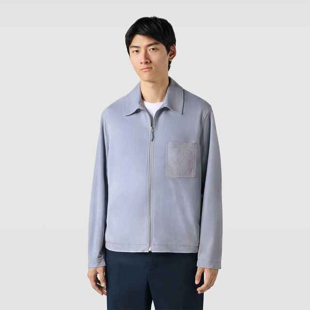 Suede Overshirt, PALE BLUE, hi-res 3