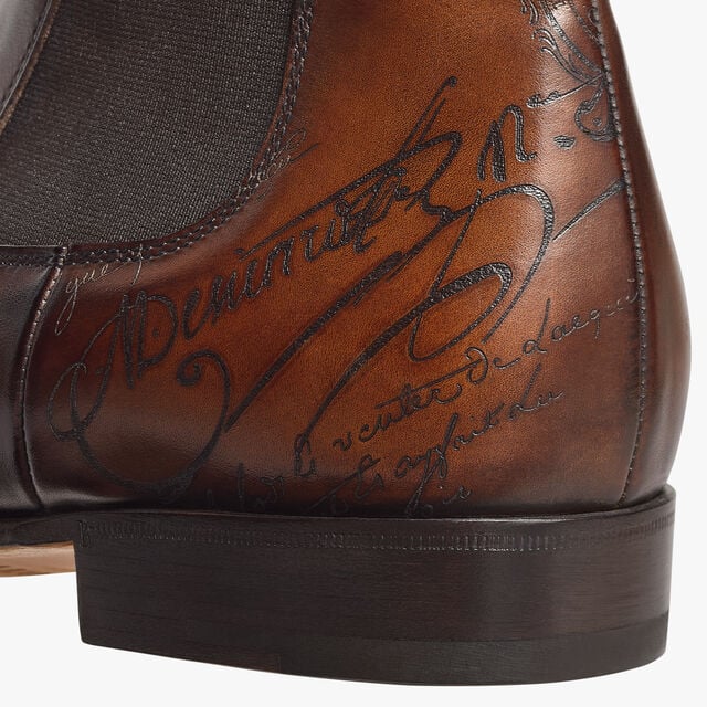 Bottine Cursive Galet En Cuir Scritto, EBANO, hi-res 8