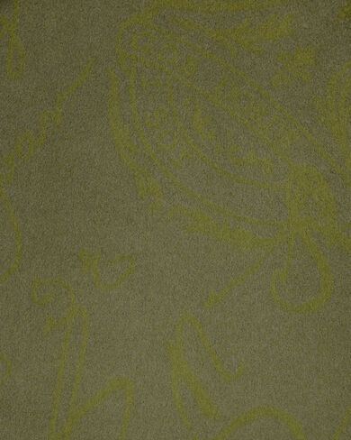 Double Face Zipped Overshirt with Leather Detail, Kaki & Internal Giant Scritto, hi-res