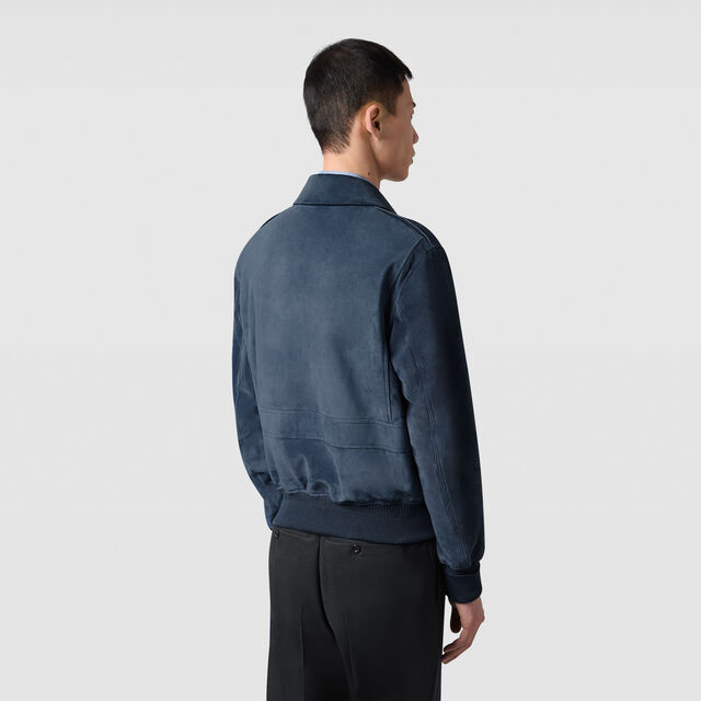 Suede Flight Jacket, DIM BLUE, hi-res 4