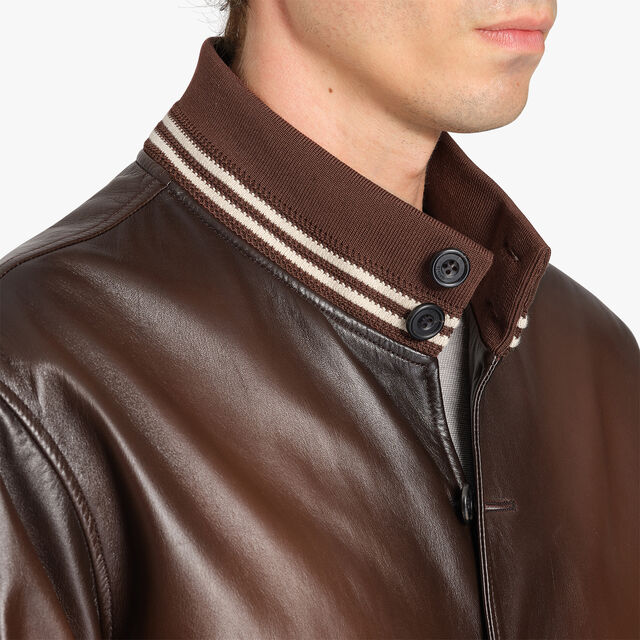 Patina Leather Blouson, CHESTNUT, hi-res 6