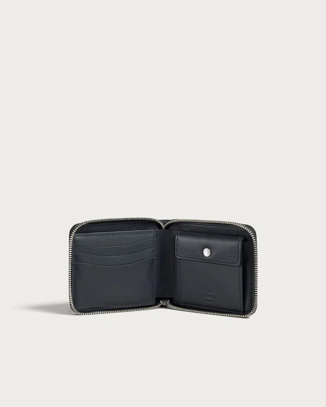 Itauba Square Compact Zipped Wallet, Bleu Brume, hi-res