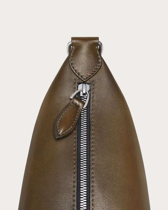 Toujours Soft Zipped Hobo XS Messenger, Dark Kaki, hi-res