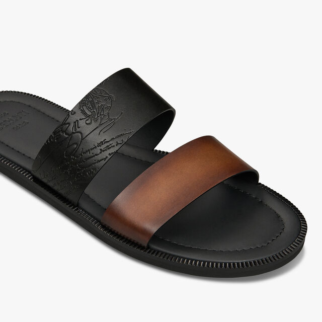 Sifnos Scritto Leather Sandal, CACAO INTENSO, hi-res 6