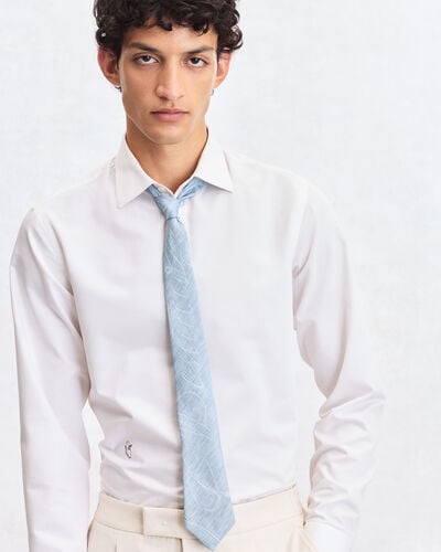 Giant Scritto Pattern Herringbone Tie, Cloudy Blue, hi-res