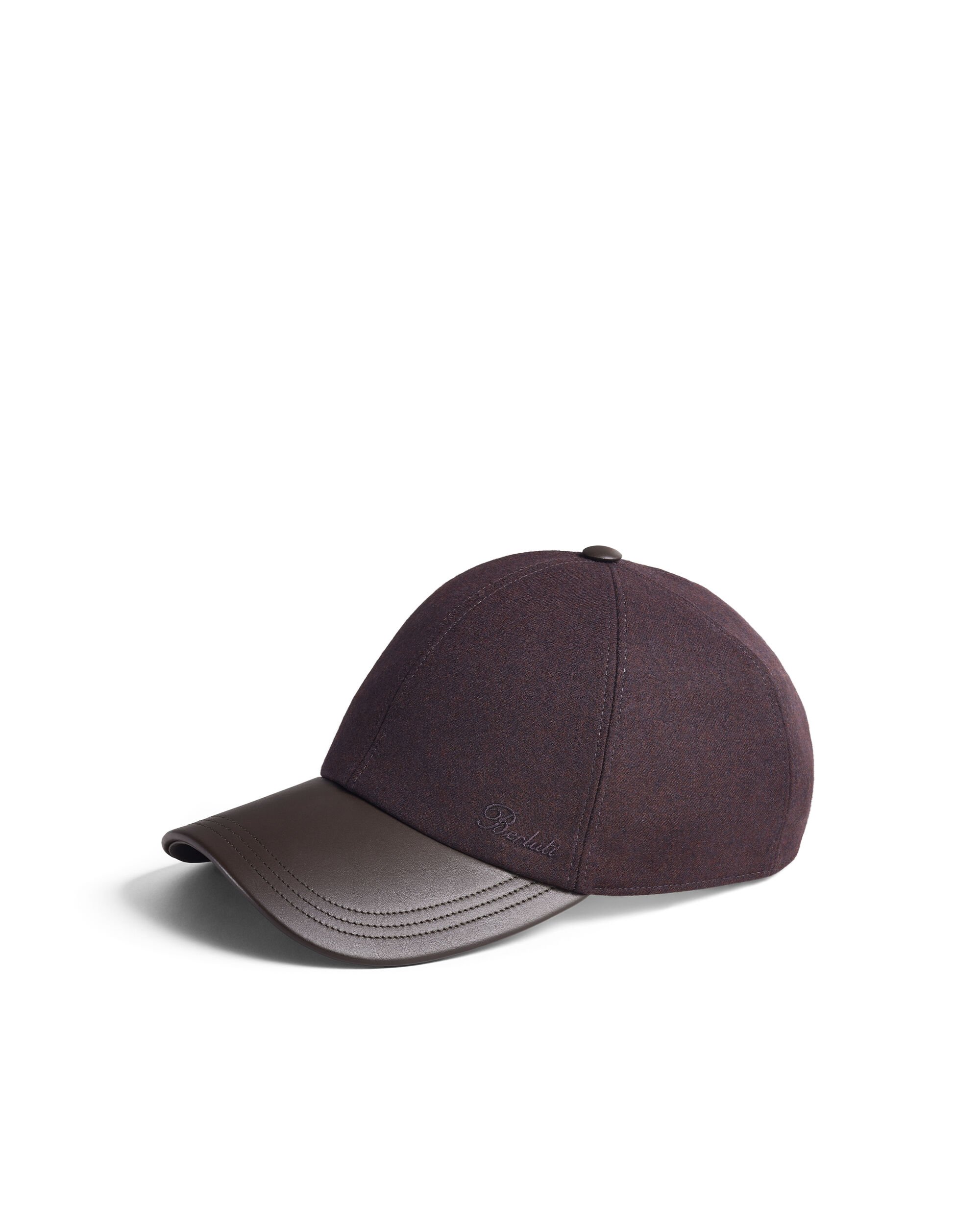 Casquette avec Visi&egrave;re en Cuir, Nero Bordo, hi-res