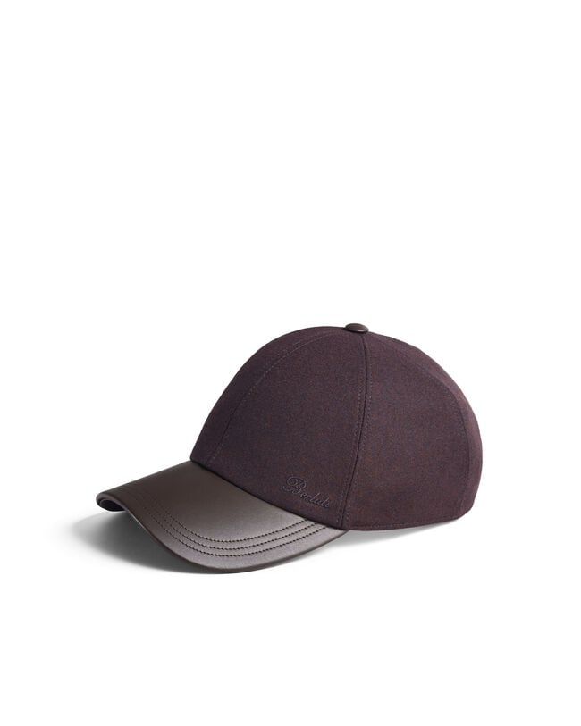 Casquette avec Visi&egrave;re en Cuir, Nero Bordo, hi-res