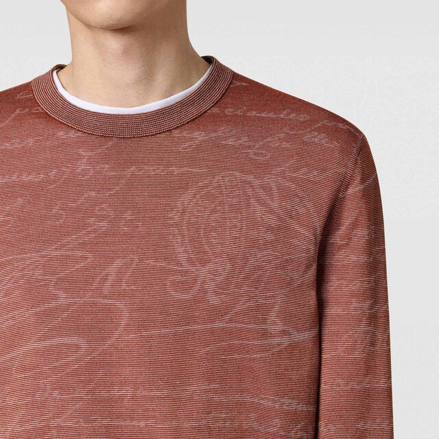 Light Scritto Crewneck, CHESTNUT BROWN, hi-res 4