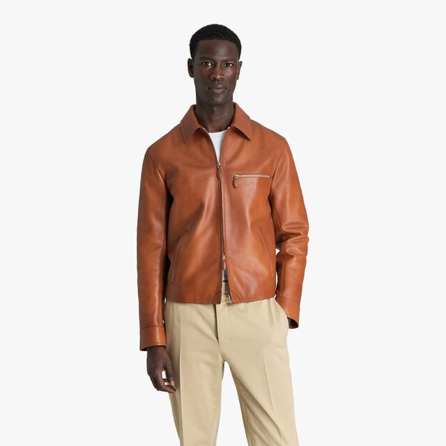 Patina Leather Blouson, COGNAC, hi-res 2