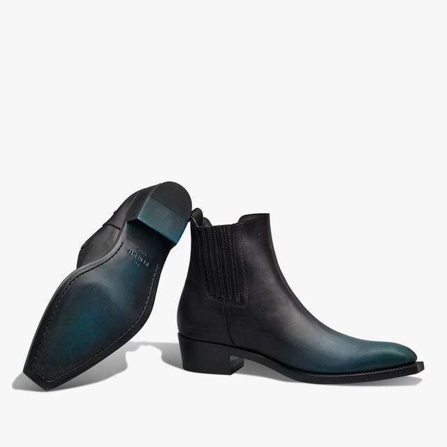 Bottine Butteri En Cuir, NERO PETROL, hi-res 5