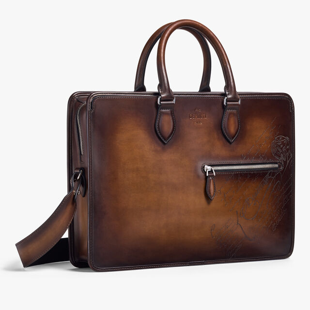 Un Jour Scritto Leather Briefcase