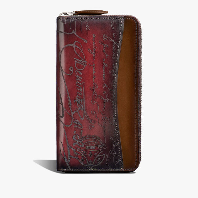 Itauba Gradiant Scritto Leather Long Zipped Wallet, ST EMILION + CACAO INTENSO, hi-res 1