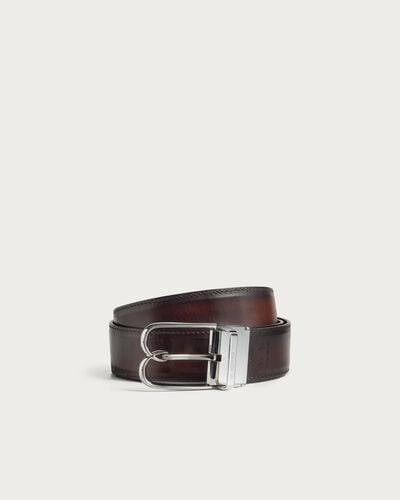 B Volute Reversible Belt, Chimere & Marron Ambre, hi-res