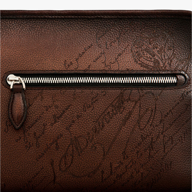 Morning Scritto Leather Toiletry Pouch, SOFT BROWN, hi-res 5