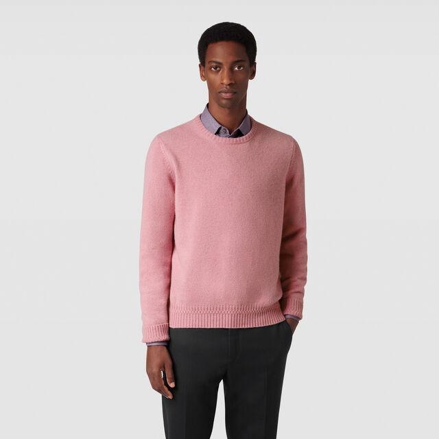 Classic Cashmere Crewneck, HEATHER PINK, hi-res 2