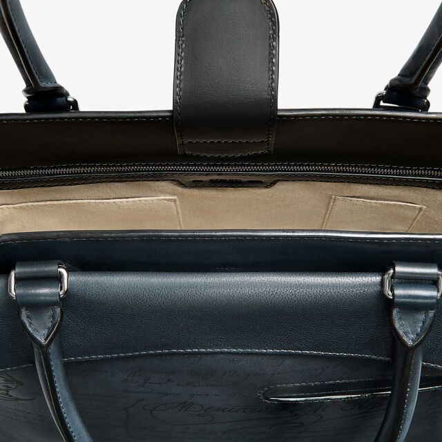 Toujours Mini Pocket Scritto Leather Tote Bag, BLU MINERALE, hi-res 7