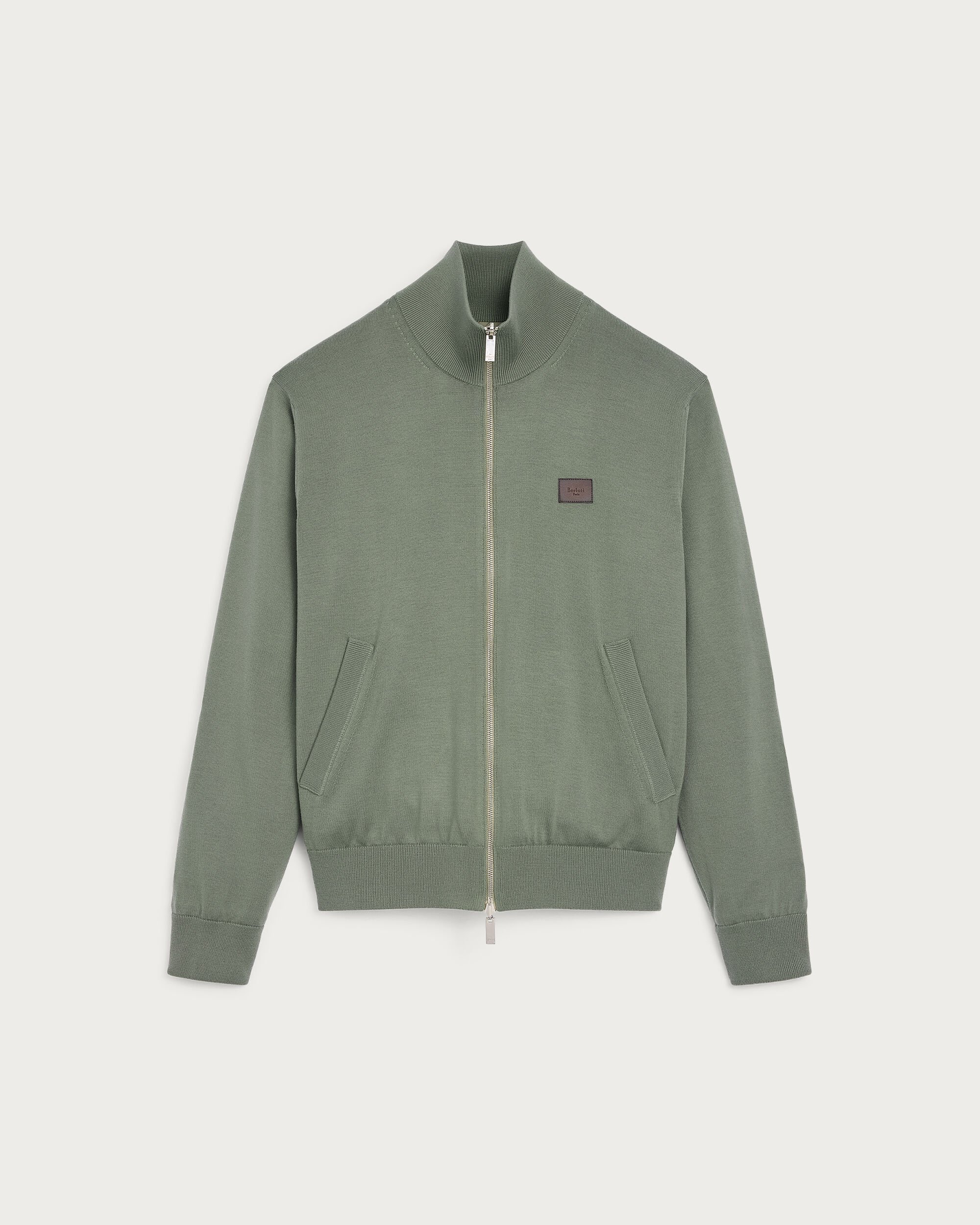 Reversible Blouson with Leather Detail, Salvia, hi-res