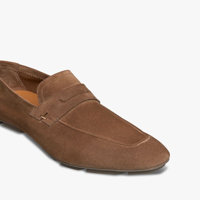 Lorenzo Drive Camoscio Leather Loafer, VISONE, hi-res 6