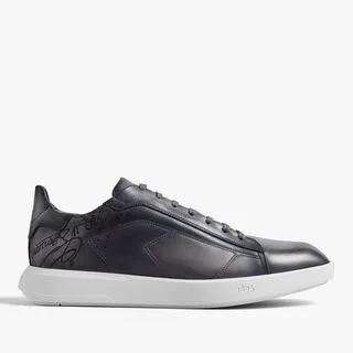 Stellar Scritto Venezia Calf Leather Sneaker, IRON GREY, hi-res