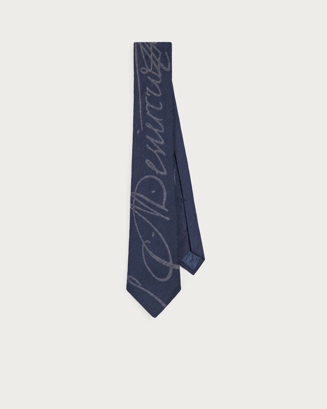 ジャイアント スクリットパターン ヘリンボーン タイ, Cold Night Blue, hi-res