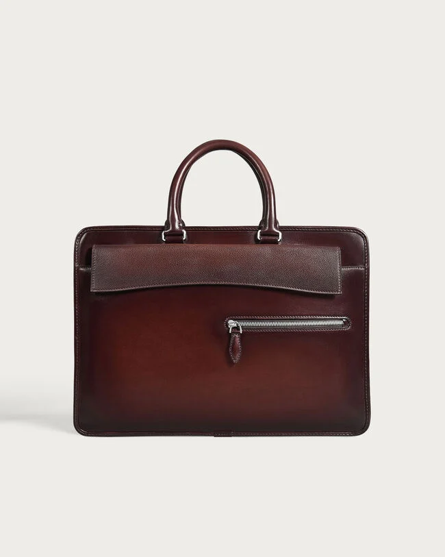 Un Jour Pocket Briefcase, Legno Bruciato, hi-res