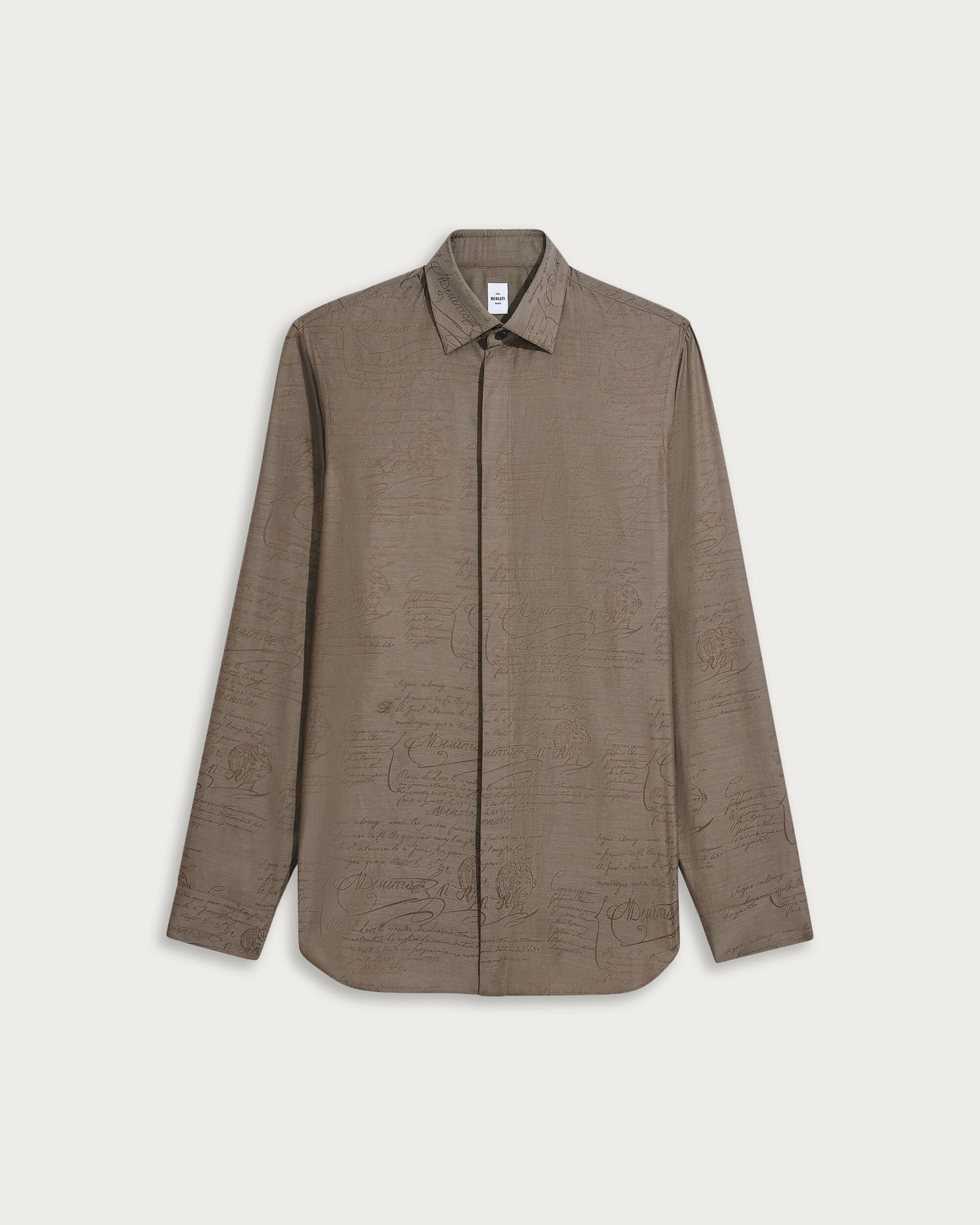 Andy Scritto Pattern Shirt, Sepia, hi-res