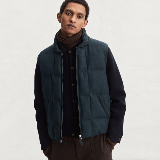 Wool Puffer Gilet, DARK LEAD, hi-res 2