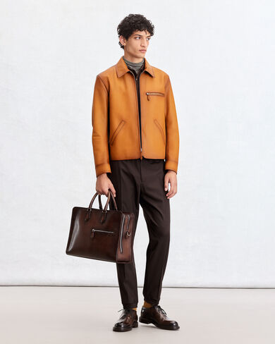 レザー アクアレル パティーヌ アンジュール ブルゾン, Aquarelle Mustard, hi-res