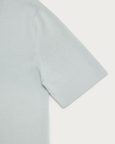 Polo with Leather Zip-puller, Duck Egg, hi-res